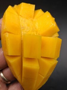 Nam Doc Mai #4 mango cut flesh cubes