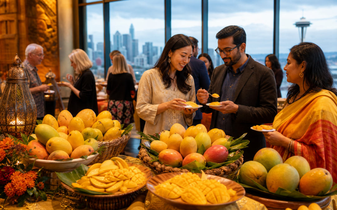 Seattle Mango Magic Festival tasting event with premium Indian mango varieties including Alphonso and Kesar