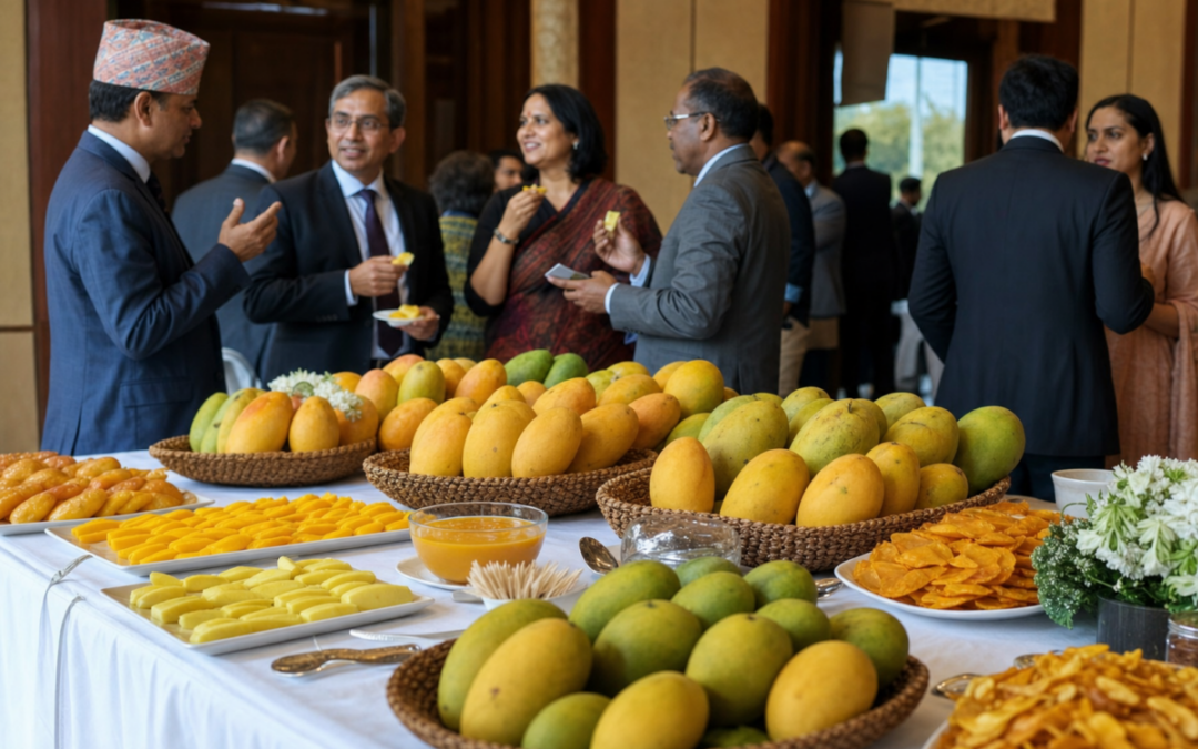 Bangladeshi mango varieties displayed at a Kathmandu mango export promotion event